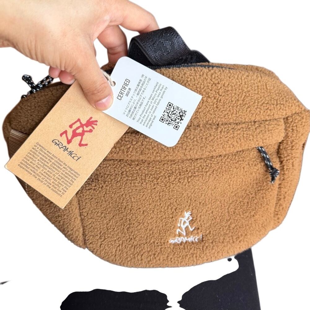 Gramicci Boa Fleece Body Bag Coyote Beige‎ Brand New Teddy Comfortable Crossbody